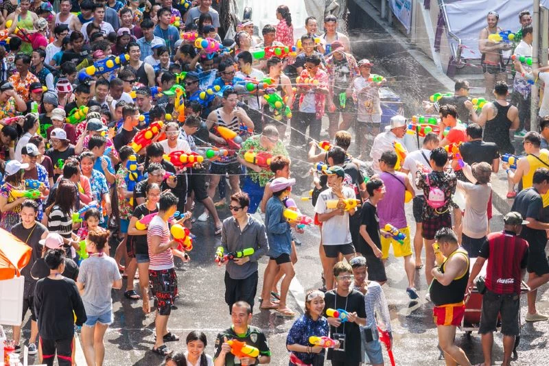 Water fights are a highlight of the Thailand New Year celebrations